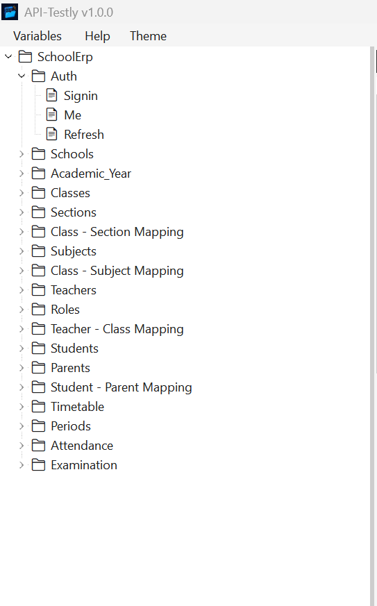 Folder tree and context menu