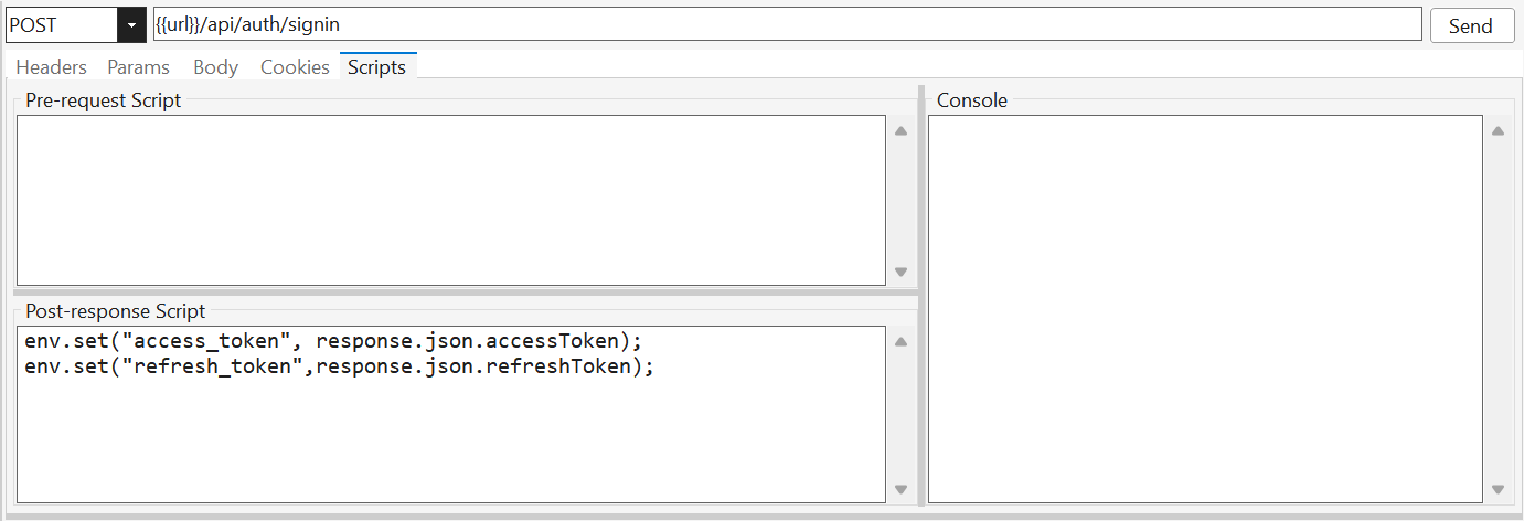 Scripts tab